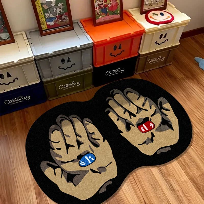 VIKAMA Cartoon-themed Creative Rug: Warm, Non-Slip Living Room Sofa Mat, Bedroom Bedside Rug, Home Furniture Decor