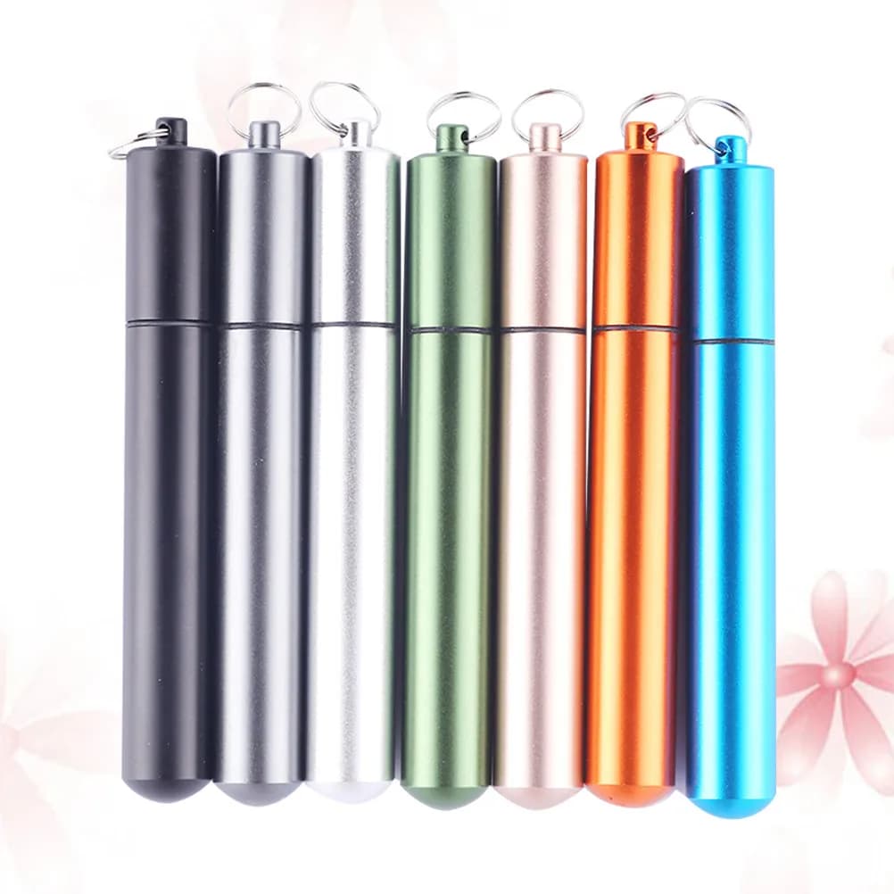 Cannucce Telescopiche Riutilizzabili in Acciaio Inox 304, Leggere e Pieghevoli, per Viaggi, Casa, Ufficio, Ecologiche