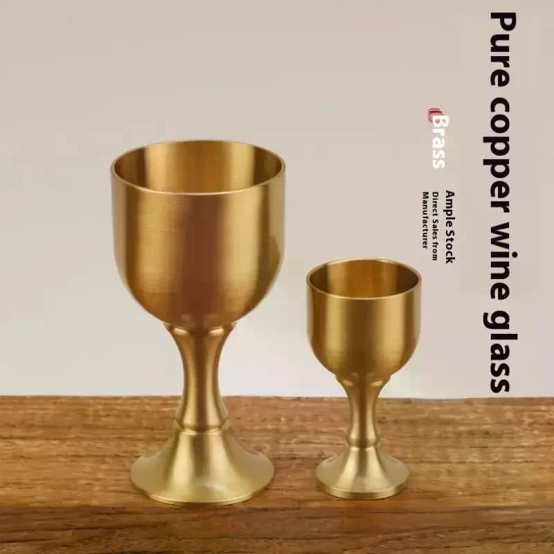 Calice per bicchiere da vino in ottone da tavolo Mini Shot Artigianato in rame Tromba per vino bianco rosso Decorazione in rame per ristorante