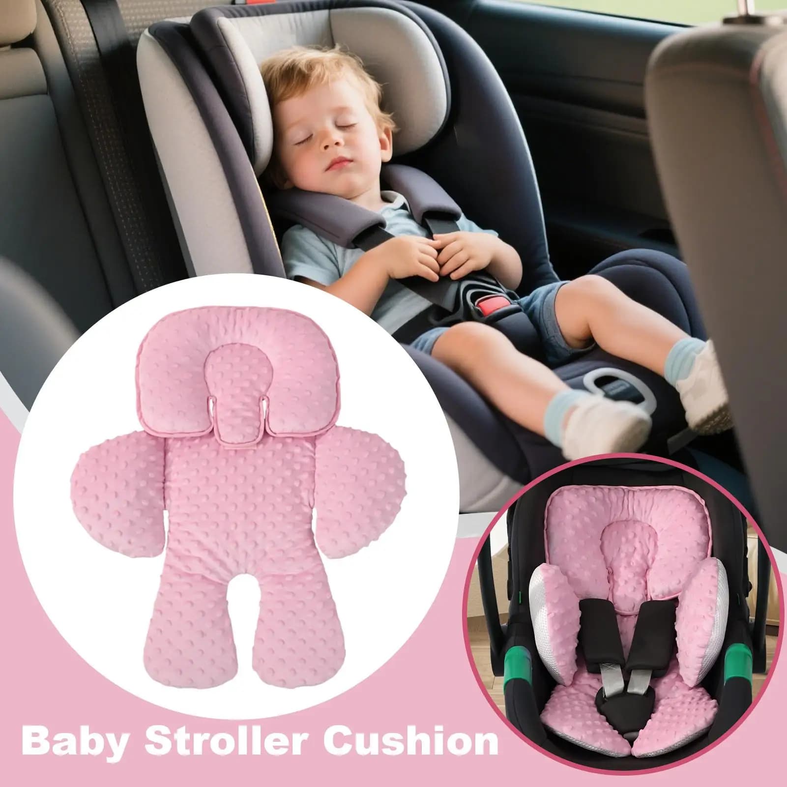 Cuscino per seggiolino auto per bambini Cuscino ergonomico per supporto per bambini Imbottitura per la protezione del sonno dei bambini per viaggi su strada, cene e shopping
