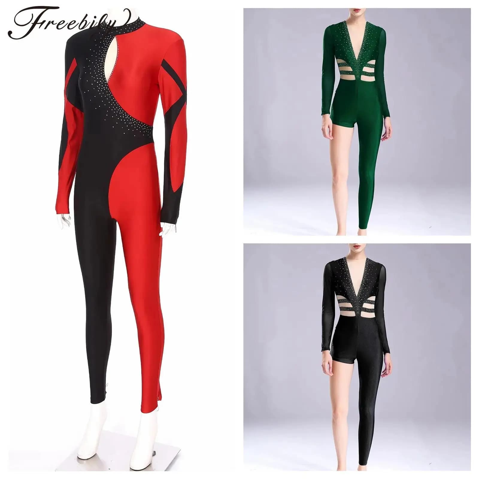 Body da danza classica per donna Adulti Ginnastica ritmica Body Yoga Costume da ballo Manica lunga Pattinaggio di figura Tuta Dancewear