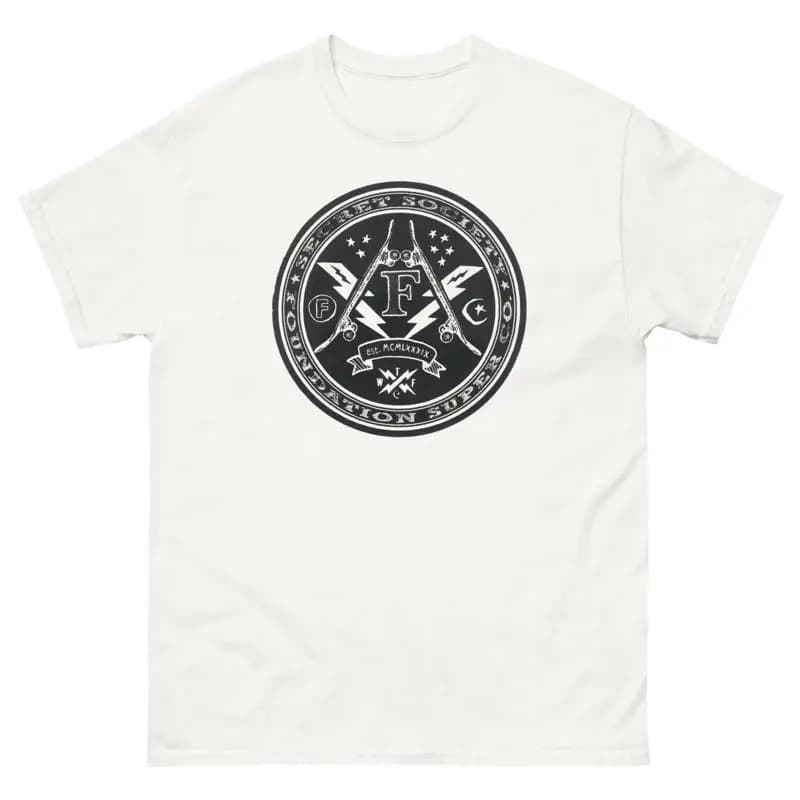 Foundation Skate Secret Society Vintage Retro 9Ps Skateboarding T Shirt Design