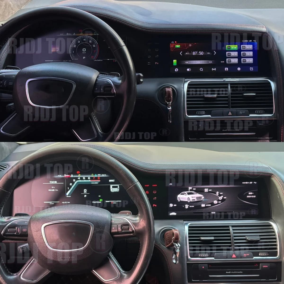 Per Audi Q7 4L 2005-2018, Cruscotto Digitale LCD Android CarPlay, Tachimetro con Doppio Schermo, Lettore Multimediale per Auto