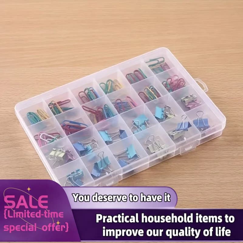 Transparent plastic box with 24 compartments – Organizer for crafts, beads, jewelry and small items (1 pack)