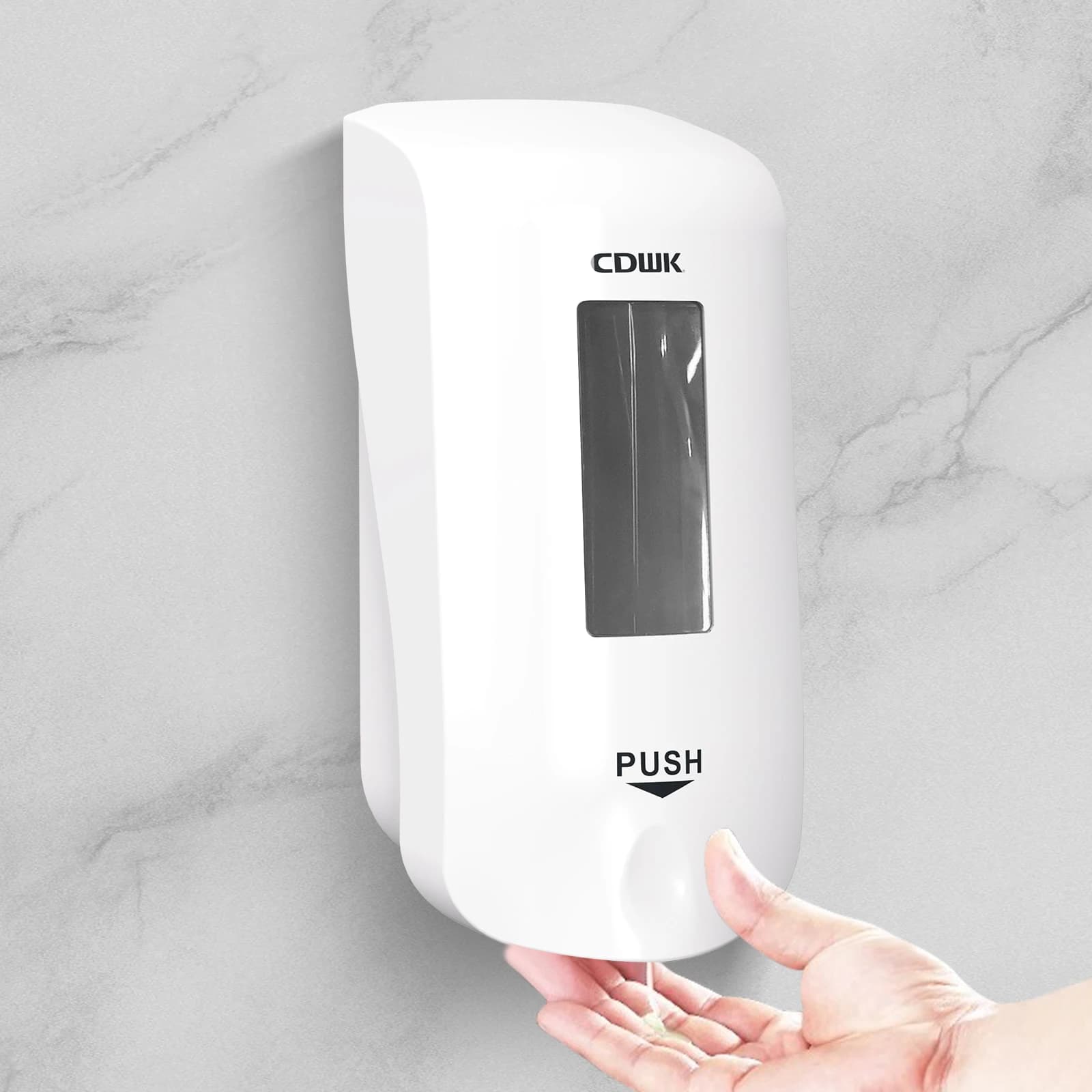 Dispenser di sapone liquido da 1000 ml Dispenser di sapone da cucina per bagno Montaggio a parete Senza trapano/foratura Sapone per doccia Bottiglia di sapone per lavaggio a mano