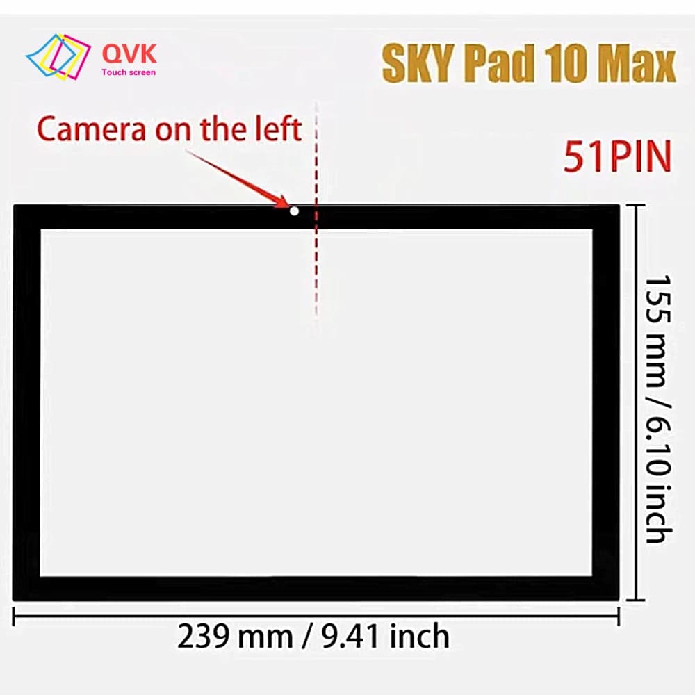 + Cornice per dispositivi SKY da 10.1 pollici PAD 10 Max Tablet PC pannello capacitivo digitalizzatore per scrittura a mano sensore di vetro Touch Screen 51pin