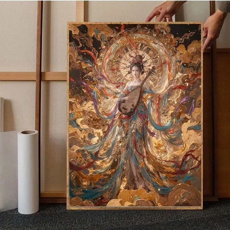 Painting By Numbers on Canvas Kit for Adults Dunhuang Goddess Drawing Acrylic Paint Oil Picture of Coloring By Numbers Art