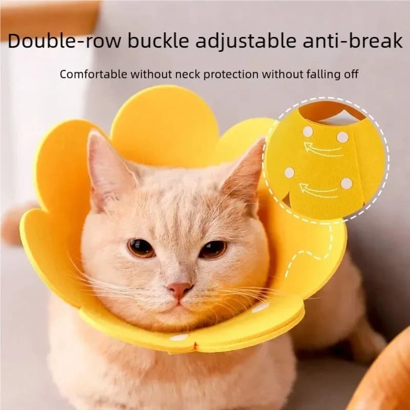 Cute Flower Shaped Adjustable Elizabethan Recovery Collar for Cats And Dogs Puppy Kitten Protective Aid Anti-Bite Healing Aid