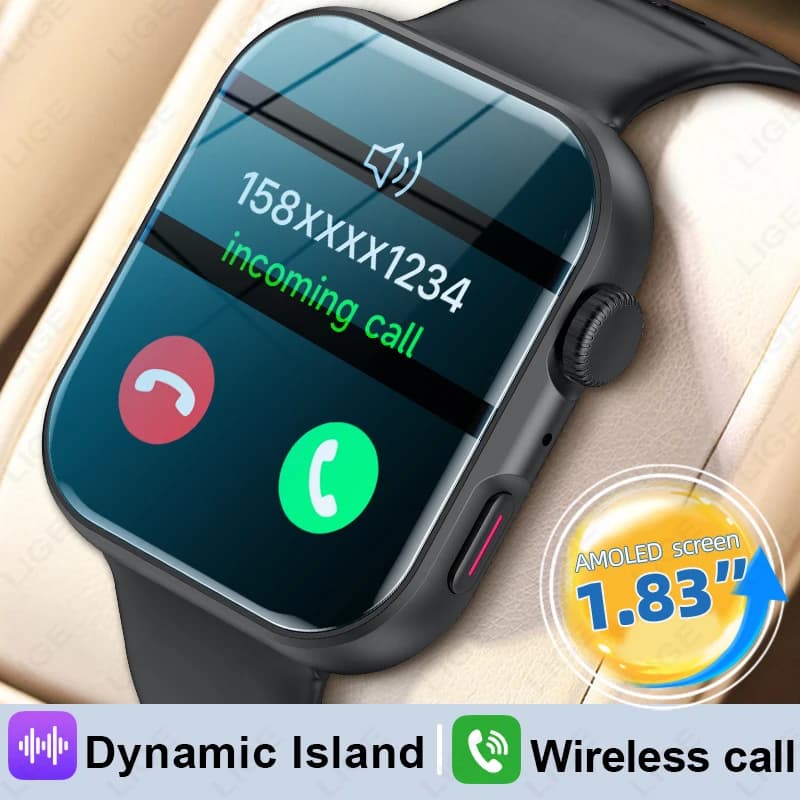 LIGE Smartwatch con Schermo HD da 1,83 Pollici per Uomo e Donna, Chiamate Bluetooth, Monitoraggio Fitness, Frequenza Cardiaca e Ossigeno nel Sangue, Orologio Intelligente 2026
