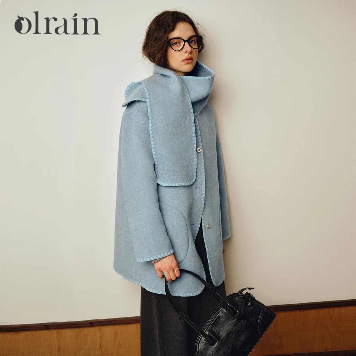 OLrain Giacche in Lana da Donna 2026 Autunno Inverno Cappotto Lungo Caldo Monopetto Elegante Abbigliamento Femminile GO57QS001301