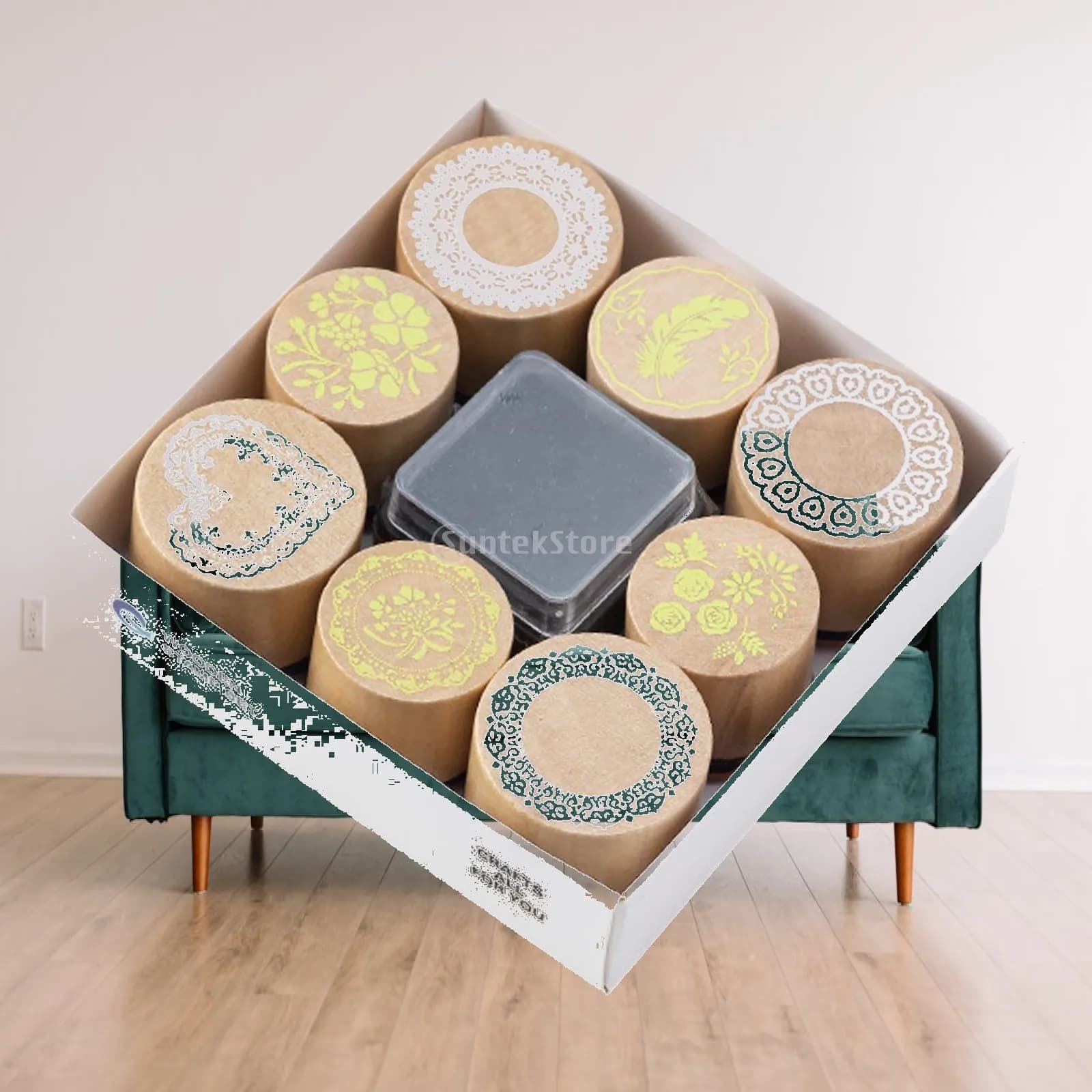Set of wooden stamps for ticket creation, original wooden stamps, DIY tools for stationery