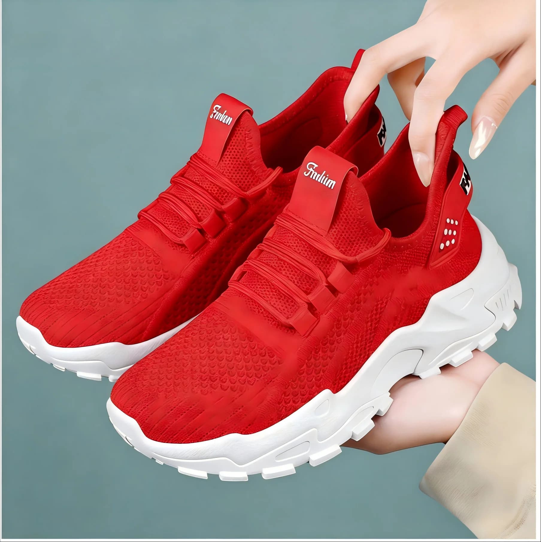 Unisex sneakers with Chunky sole in Jersey, Casual and Sporty Comfortable Shoes for Running and Stroller