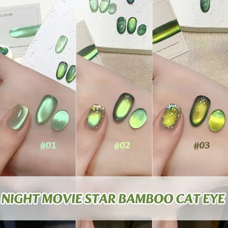 12ML 1-6PCS Autunno Unghie Luce verde Perlina di vetro Cat Eye Magnete Gel Smalto per unghie Unghie di Halloween UV HA CONDOTTO LA Luce Unghie Forniture per unghie