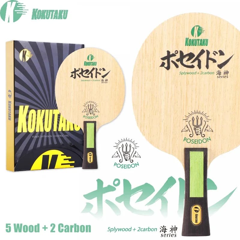 KOKUTAKU Outdoor ping pong blade ZLC 5 ping pong palette in wood 2 carbon with original ping pong rack box professional
