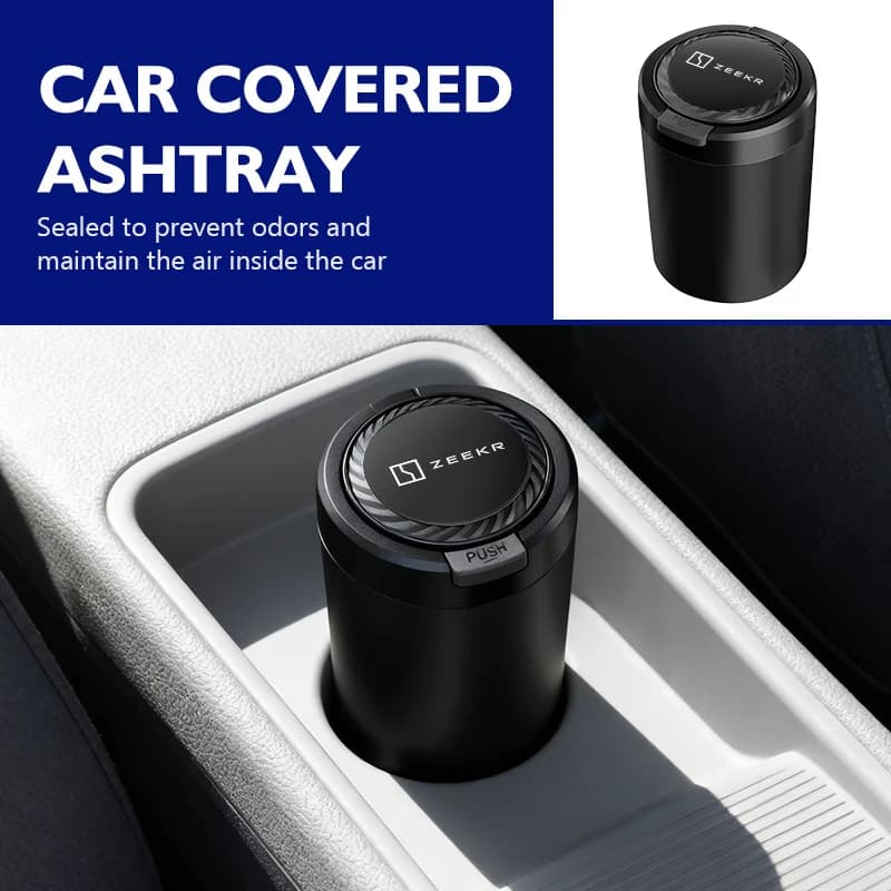 Car Emblem LED Ashtray Portable Smoke Ashes Holder Auto Interior Accessories For Zeekr 001 009 003 007 7X 2024 2025 X EV 2023