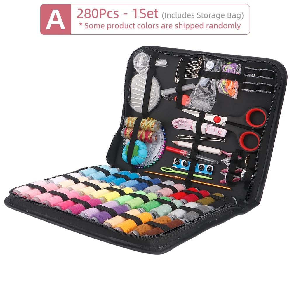 Set di Accessori per Cucito, Kit per Lavori Artigianali, Set Portatile e Utile per Riparazioni e Cuciture, Ideale per Casa e Viaggi