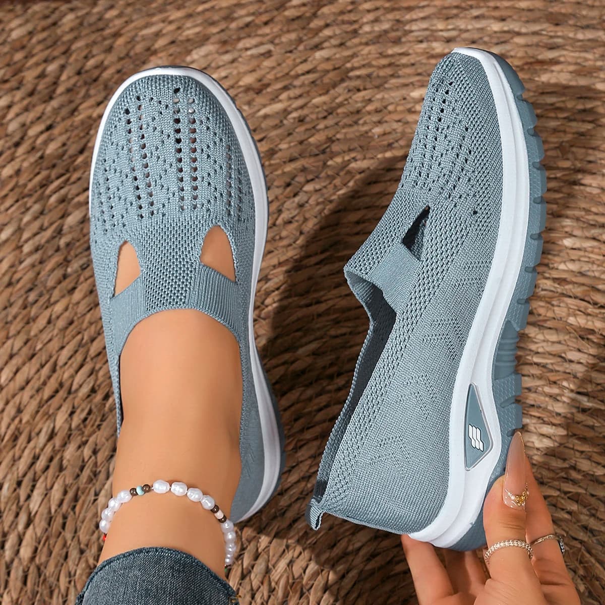 Scarpe sportive casual da donna con rete traspirante, alla moda e versatili, suole morbide, comode e casual