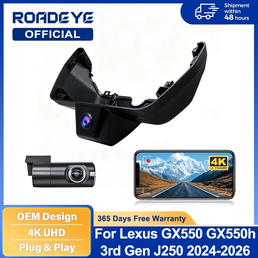 4K 2160P Plug and Play UHD Car Dash Cam DVR Camera Night Vision for Lexus GX 550 550h GX550 GX550h J250 2024 2025 2026