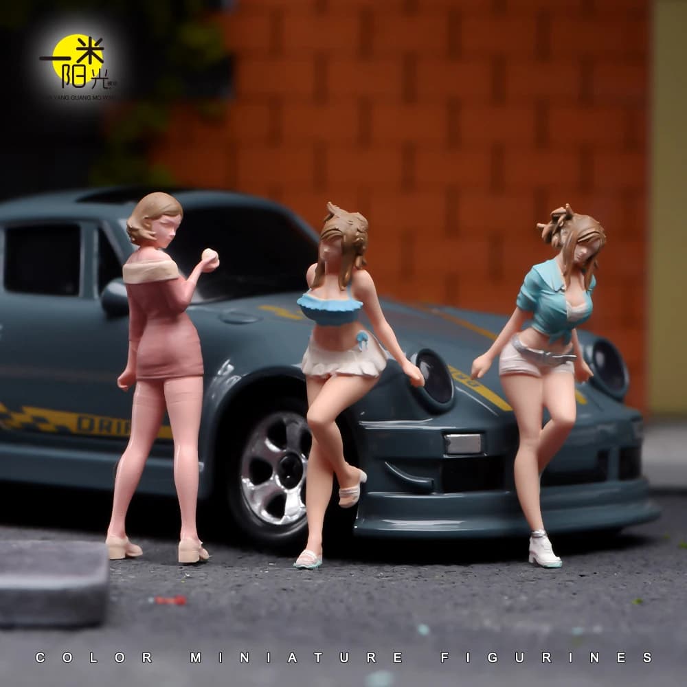 Modellino Dipinto 1/87 1/64 1/43 1/24 1/18 Ragazza Anime Vibrante Figura Femminile Fitness Modello 3D Diorama Accessori per Esposizione