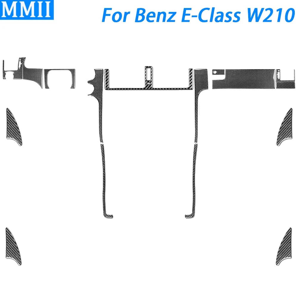 Per Mercedes Benz Classe E W210 1996-2002 Lato conducente in fibra di carbonio Vent Strumento Guanti Box Accessori interni auto Adesivo