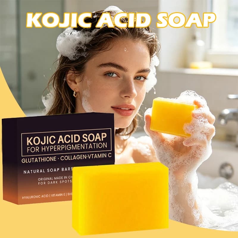 Sapone all'acido kojico da 3,53 once, sapone fatto a mano, ricco di collagene e vitamina C, adatto per lavare il viso e lavarsi le mani ogni giorno.
