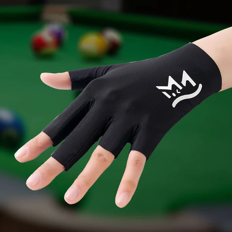 Guanto da Biliardo Professionale per Mano Sinistra a 3 Dita, Traspirante ed Elastico, Accessorio per Biliardo e Snooker