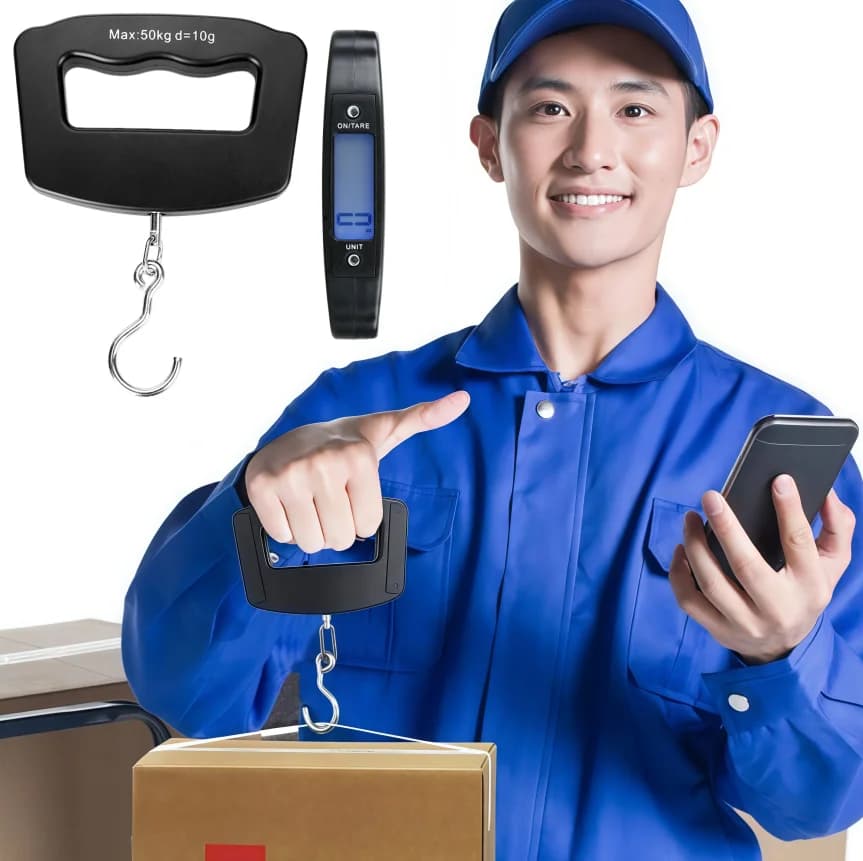 Bilancia per Bagagli, Manico Grande, Bilancia Elettronica per Bagagli, Alta Precisione, 110 libbre/50 kg, Gancio Rotante a 360° ° Bagagli da deposito per l'aeroporto, evita costi aggiuntivi per il tuo peso in eccesso