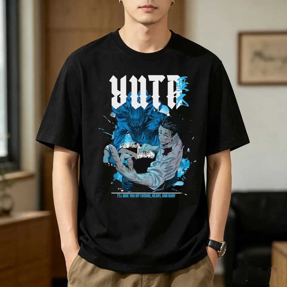 Jujutsu Kaisen cotton t-shirt teen University 80s Digital Pop Culture Psychedelic Pastel Vintage 2000s Comfortable 2000s Trendy