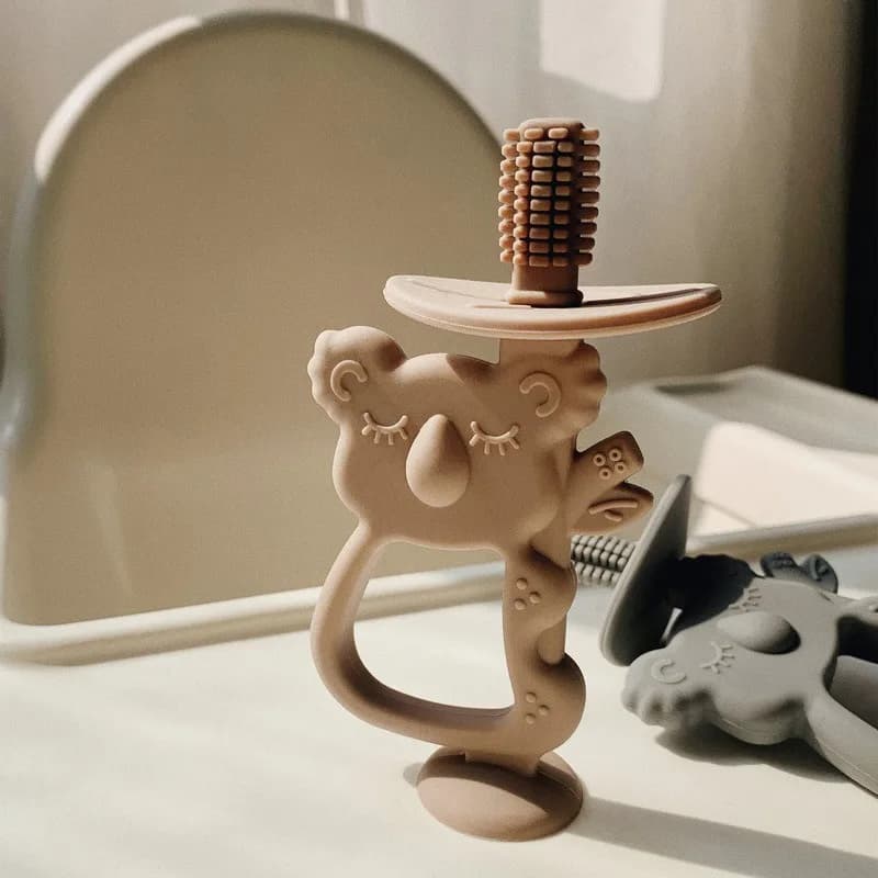 Spazzolino da denti per addestramento in silicone per bambini BPA gratuito Roditore Animale Koala Sicuro Toddle Massaggiagengive Giocattolo da masticare Anello per dentizione Accessorio per neonati