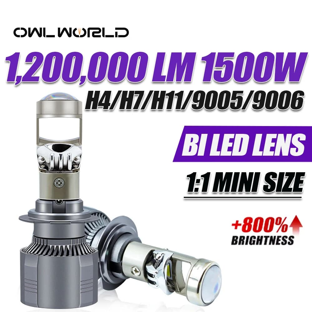 1200000LM 1500W H4 Bi Led Mini Lens Lights H7 H11 9005 9006 7545 CSP LED Projector Headlight CANBUS Car Motorcycle Fog Light