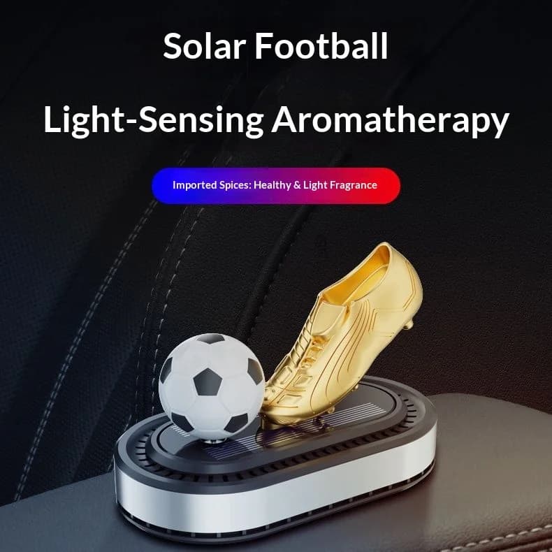 Diffusore di Aromi Solare per Auto a Forma di Scarpa d'Oro Rotante, Deodorante e Purificante per Interni Auto