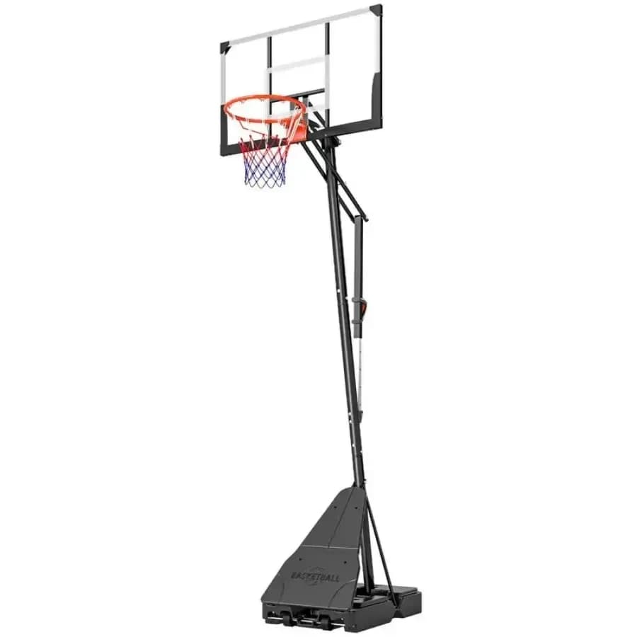 Canestro da Basket Portatile per Esterni, Regolabile 8-10 Piedi, Tabellone Infrangibile da 47 Pollici, Action Grip