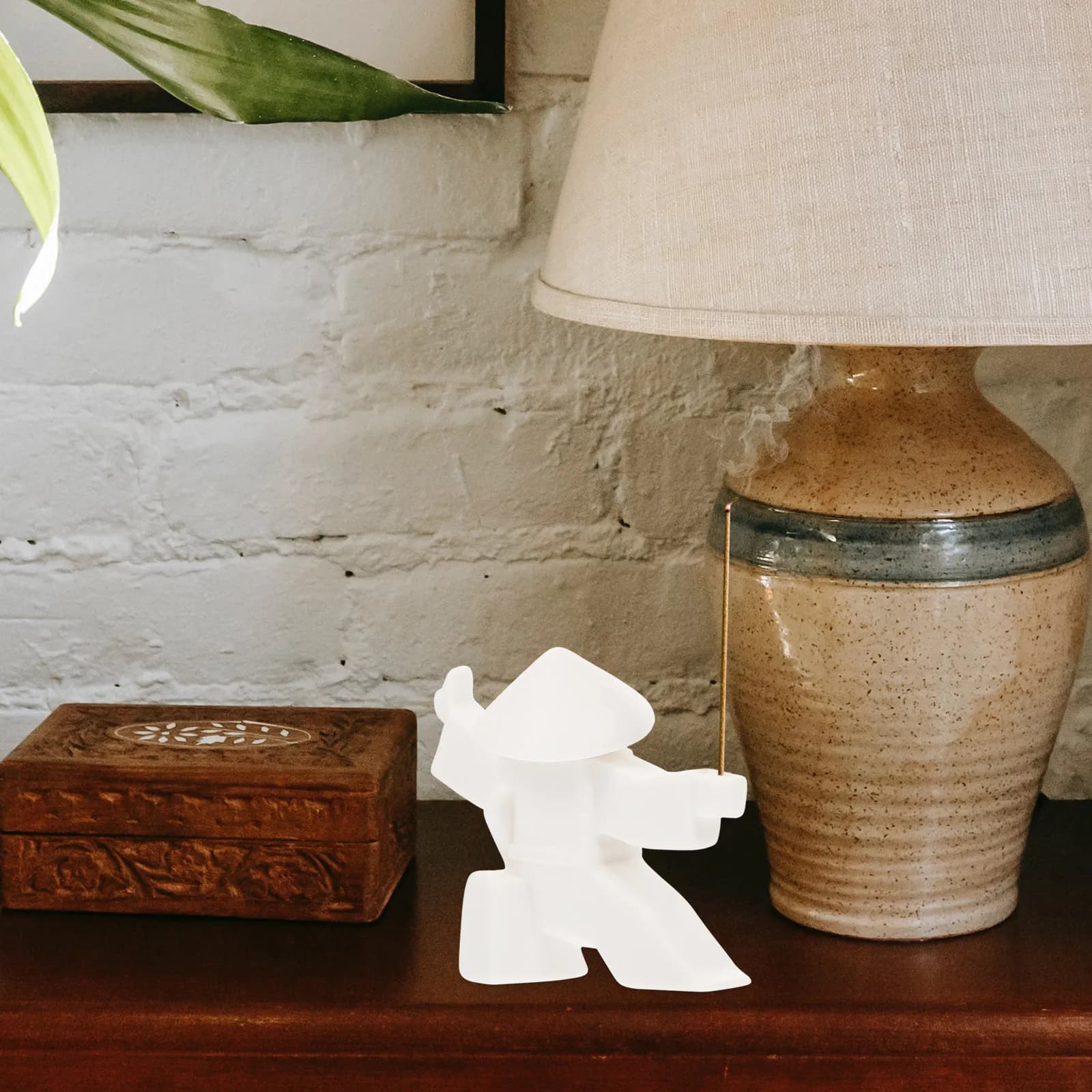 Set di 1 Bruciatore di Incenso in Ceramica Decorativo per Casa e Ufficio, Porta Bastoncini per Aromaterapia in Stile Cinese