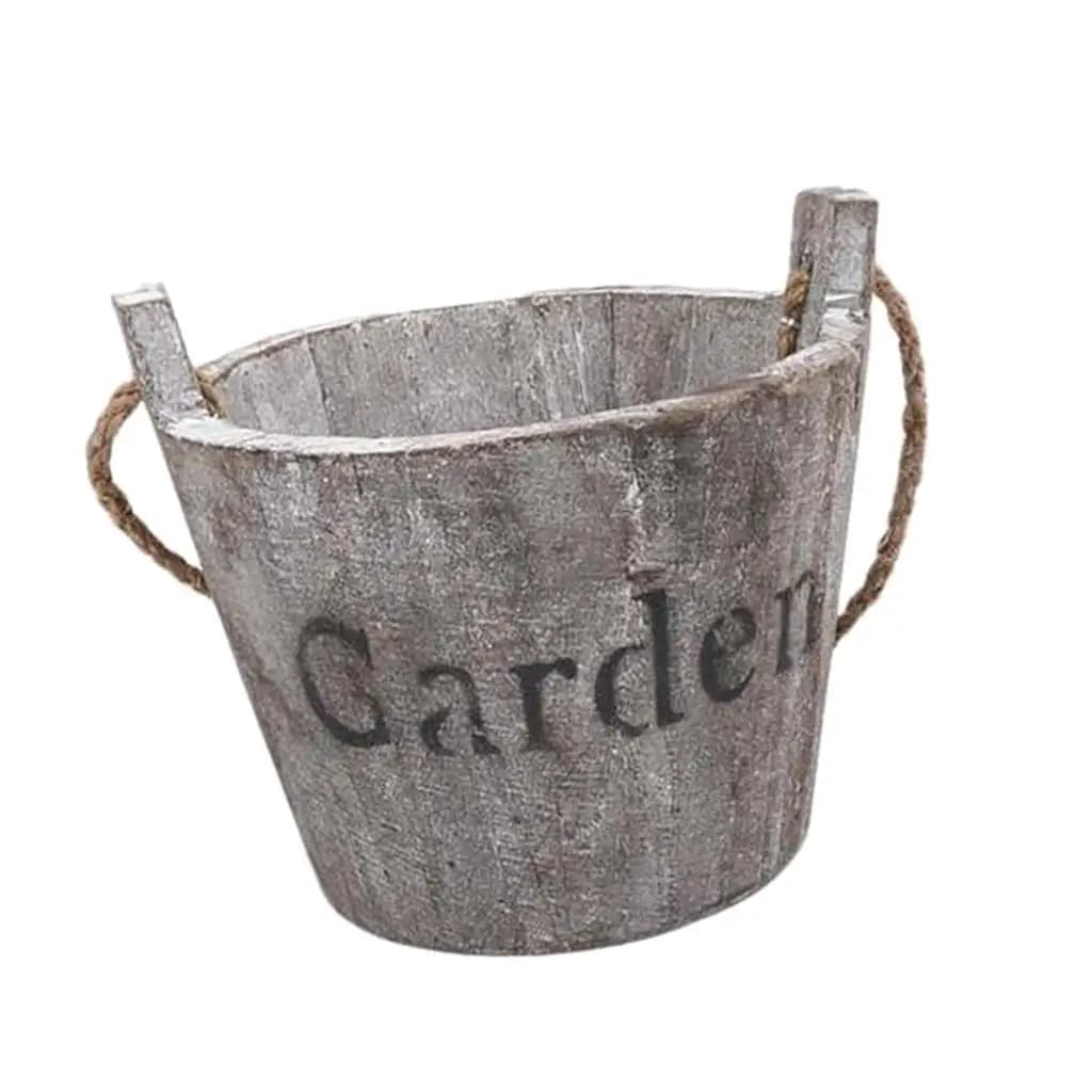 Rustic Wooden Flower Pot Indoor Plant Pot Succulent Planter Bucket for Garden Decorations and Balcony