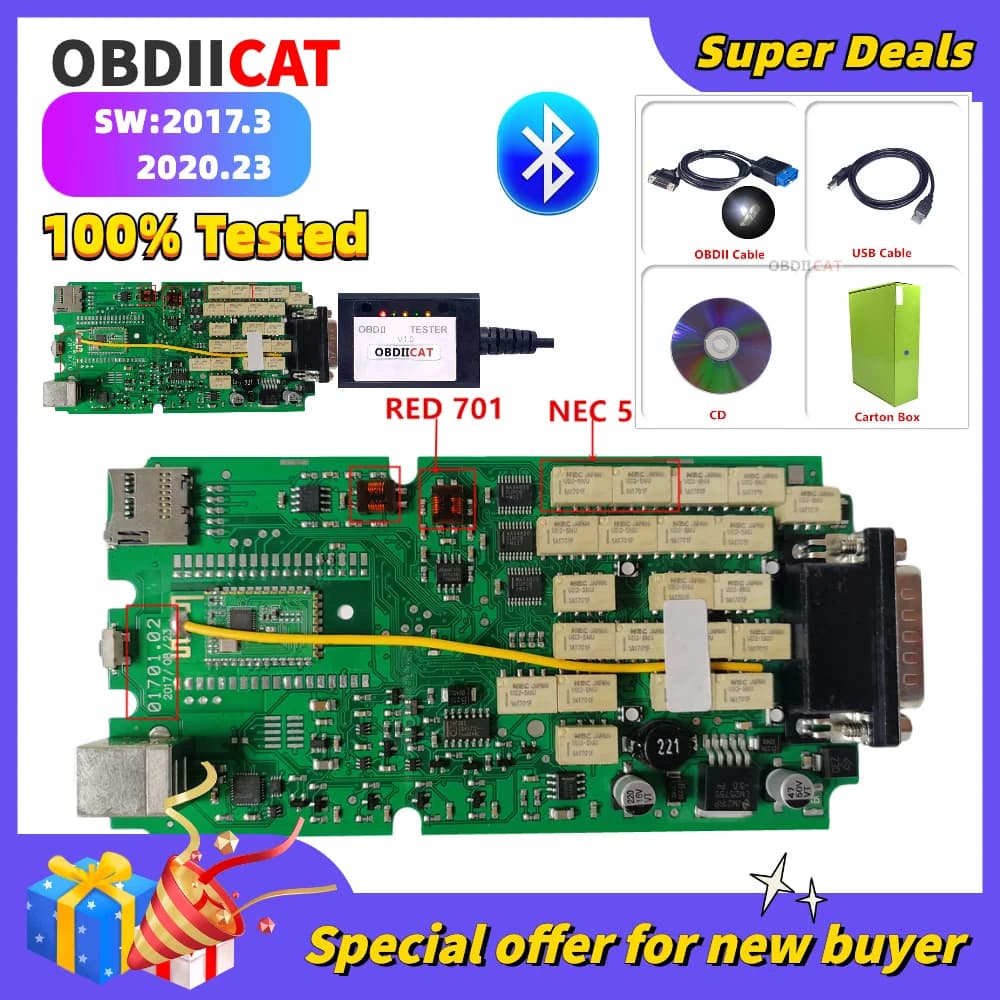 Il più nuovo 2021.11 / 2020.23 Keygen Single Board TCS VCI PRO Multidiag 1PCB OBDII Bluetooth Scanner Car Truck OBD2 strumento diagnostico