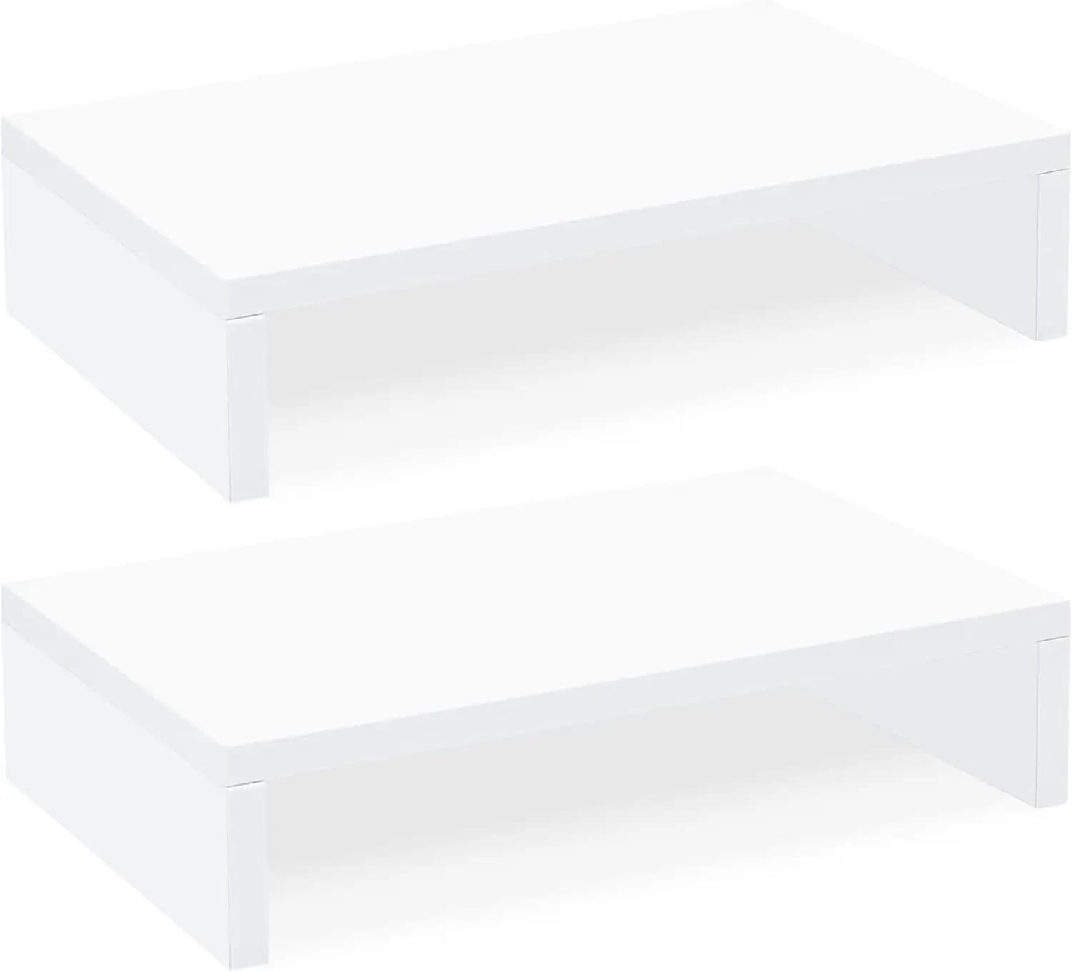 Support for White Monitor - Pack of 2, Support for Double Monitor in 2 Levels Adjustable for Laptop/PC, Desk Support