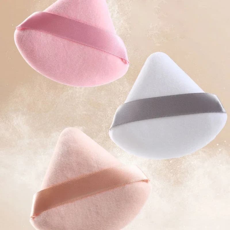 6PCS-Box Triangle Velvet Dust Blow Make-up Sponges for Face Eyes Twist Shade Seal Background Cosmetic Makeup Tool