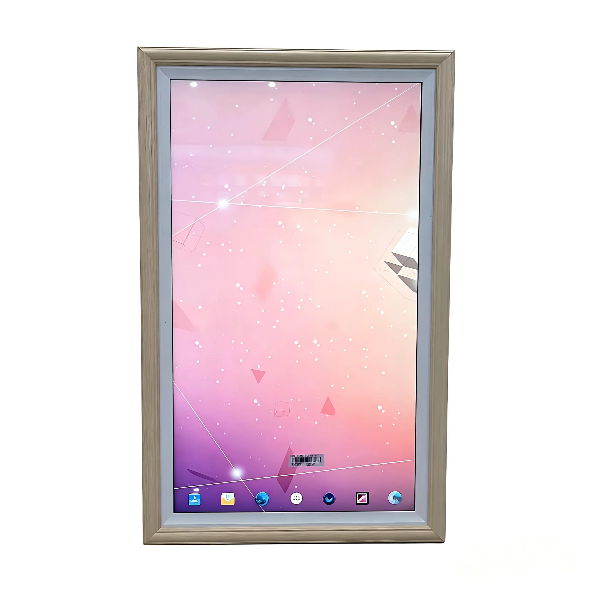Wooden Frame LCD Backlit Digital Photo Frame WiFi Smart Control High-Resolution 1920x1080 for Museum Gallery Art Display