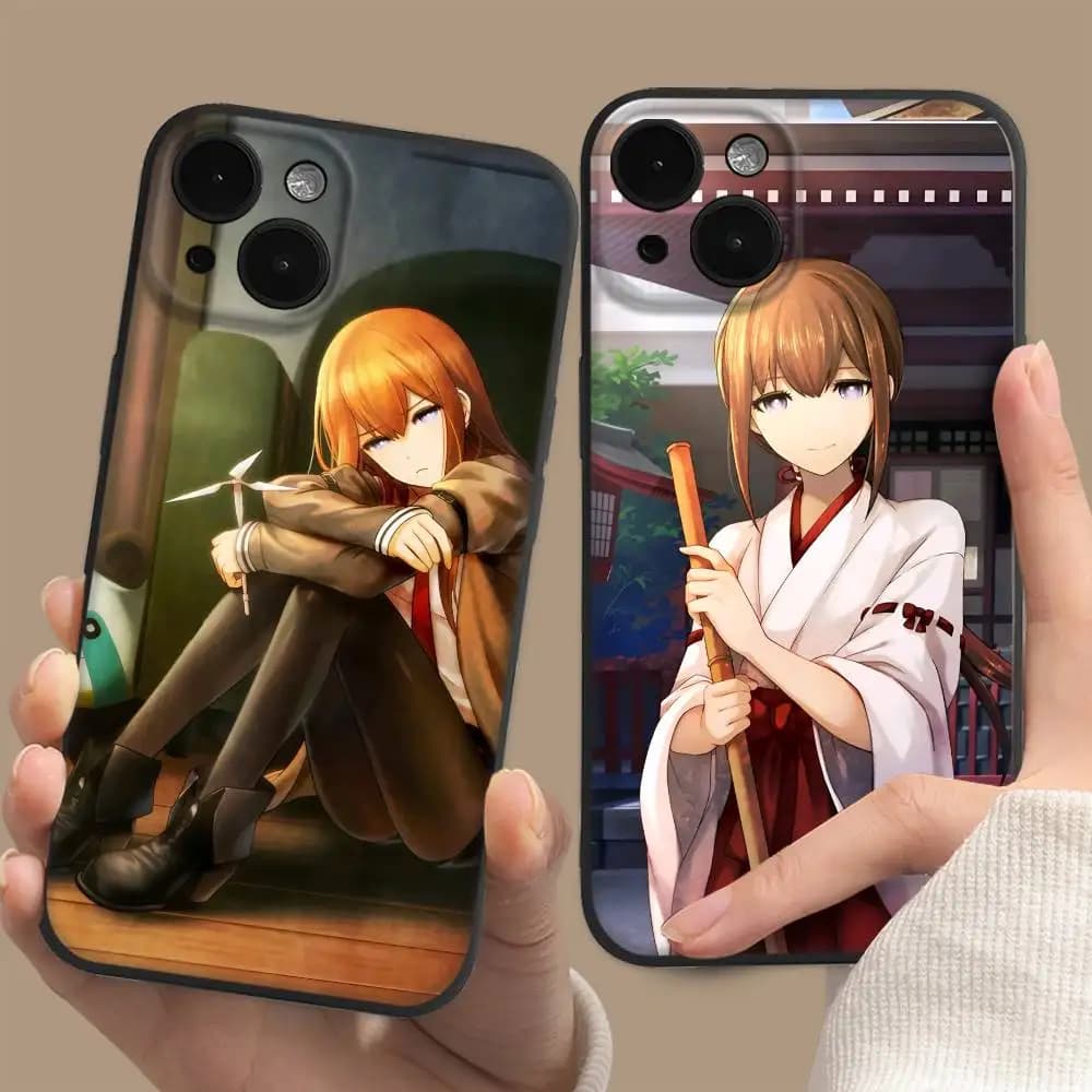 Anime S-Steins G-Gate Makise Kurisu phone case for iPhone 17 16 Pro Max 15 14 13 12 11 Mini, Simple and compact shock cover