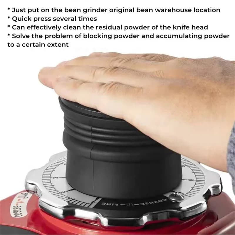 Silicone Single Dose Hopper with Metal Lid For Fiorenzato RF64 900N HC600 600AE Coffee Beans Grinder Bin Cleaning Blower Tools