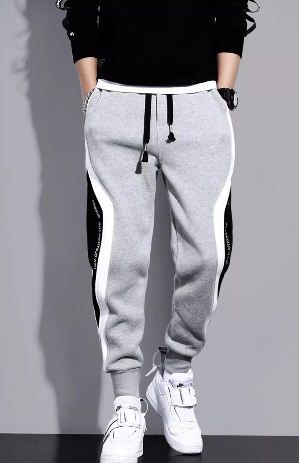 2024 Primavera Autunno Pantaloni sportivi da uomo Pantaloni larghi da uomo Patchwork Corsa da allenamento Pantaloni casual Pantaloni da moda