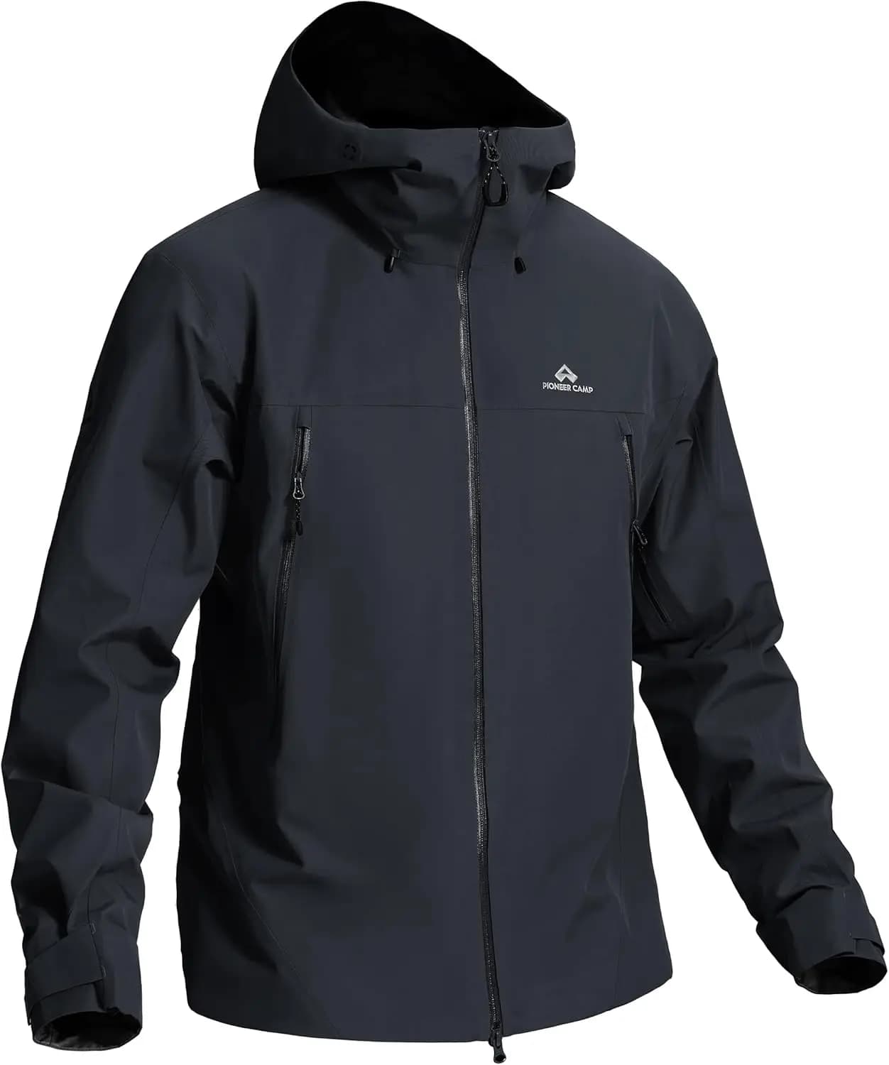 Pioneer Camp Men’s Waterproof Rain Jacket 3L Ventilated Windbreaker Breathable Shell Raincoat with Hood Outdoor Hiking