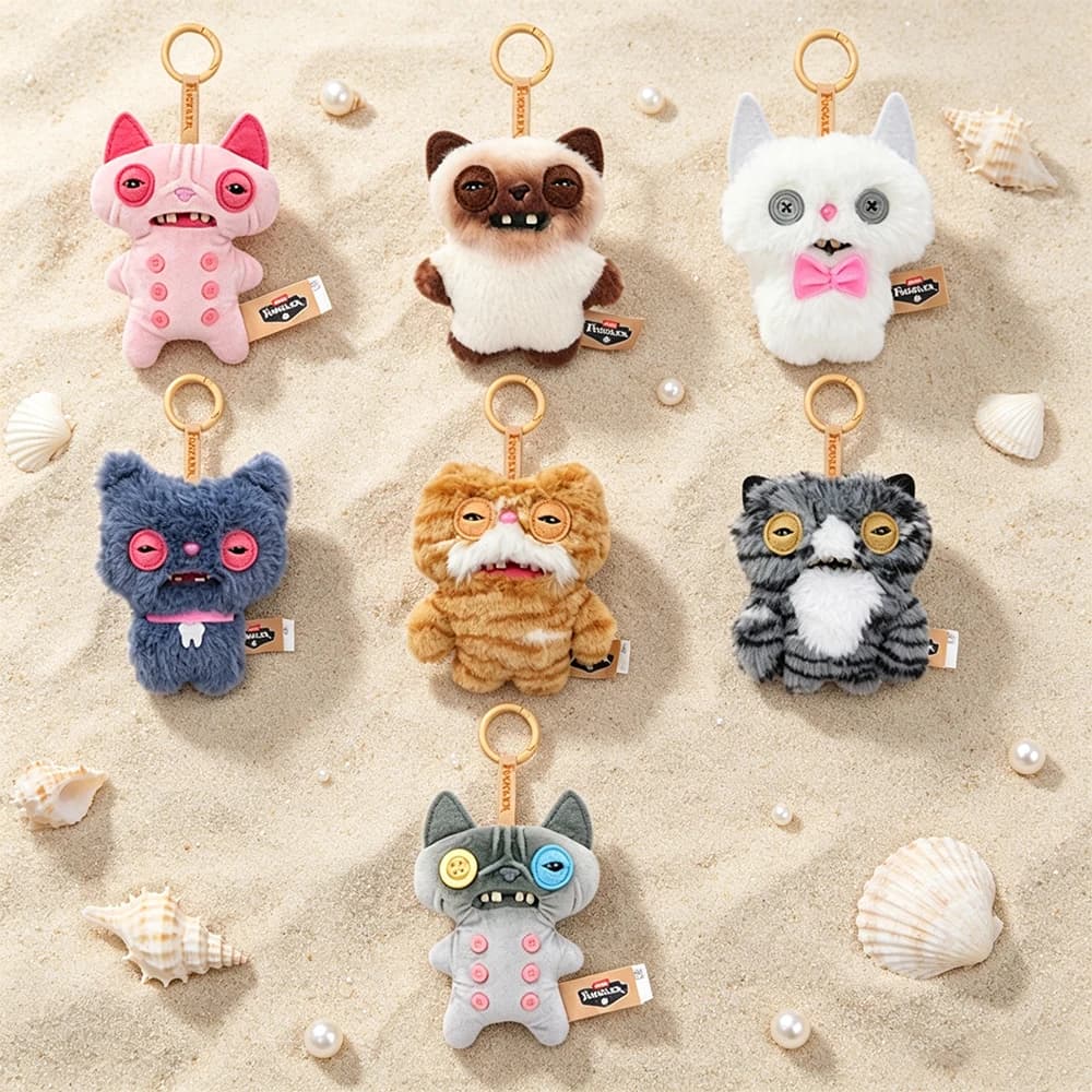 Fuggler Aelly Cats Original Keychain Plush FUGG Monster Hairless Cat Blind Box Pendant Toy Stuffed Key Ring Peluche Doll Gifts