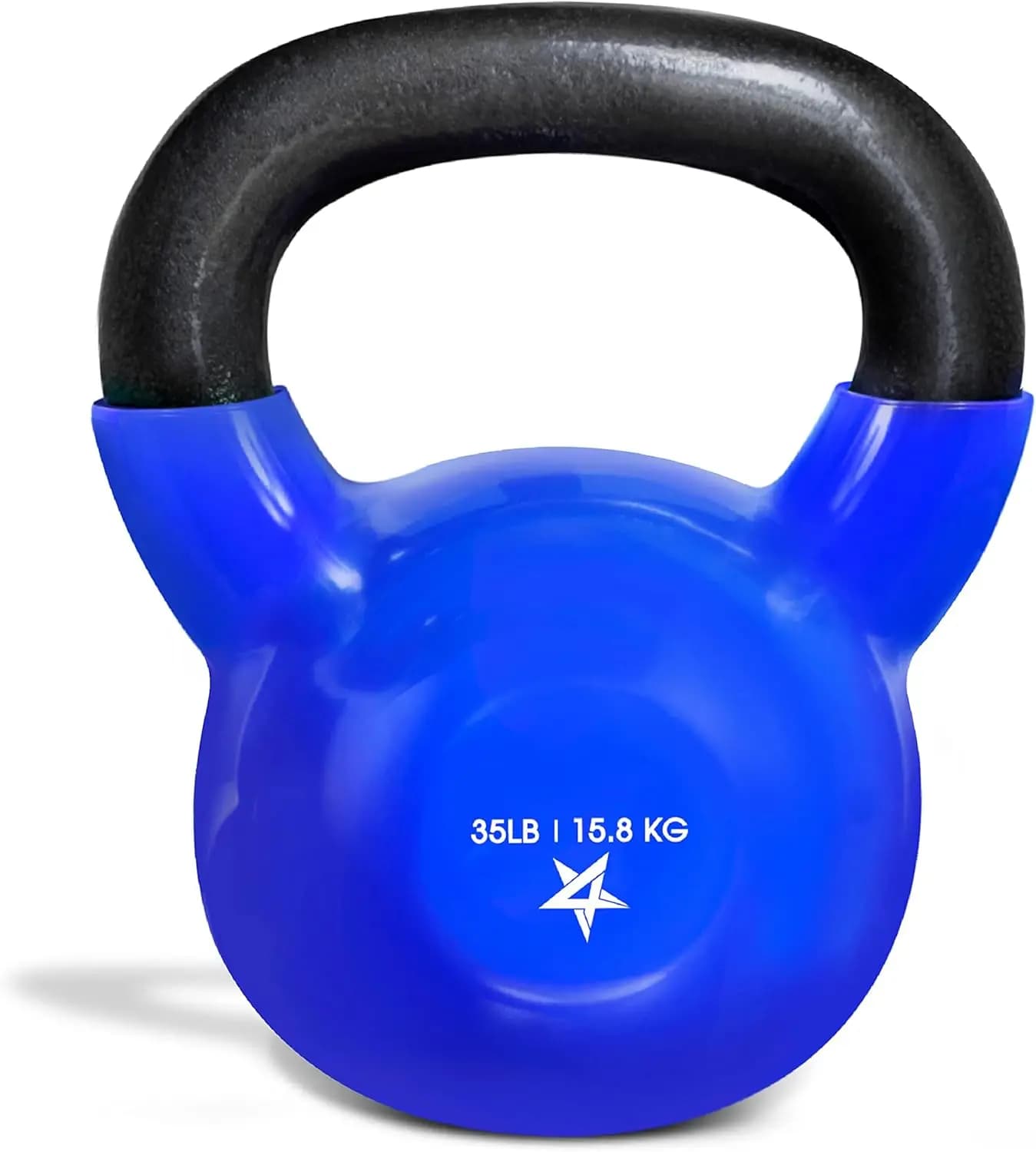 Kettlebell in Cast Iron Covered in Vinyl, from 5-100 LB for Strength Training and Full Body Workout at Home