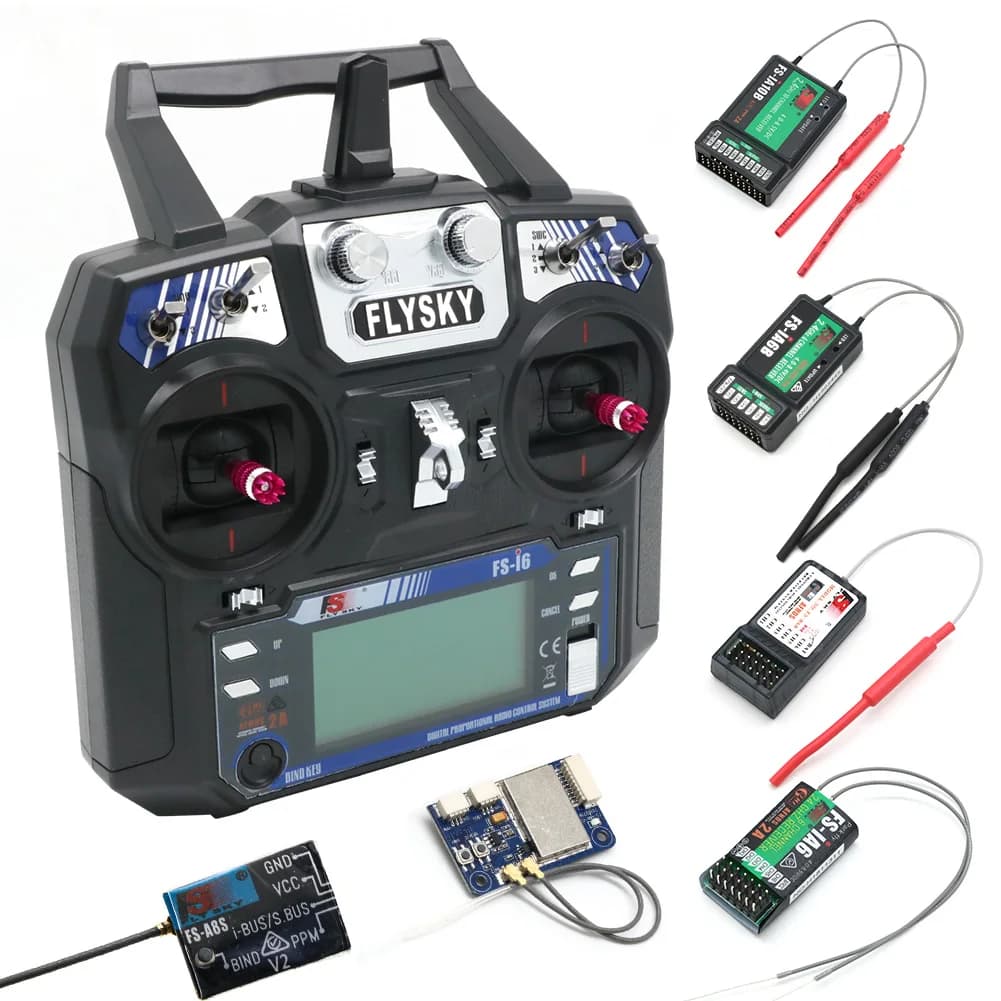 FLYSKY FS-i6 I6 Transmitter 2.4G 6CH Radio Remote Controller With iA6 iA6B X6B A8S R6B iA10B FS2A Receiver for RC Drone Airplane