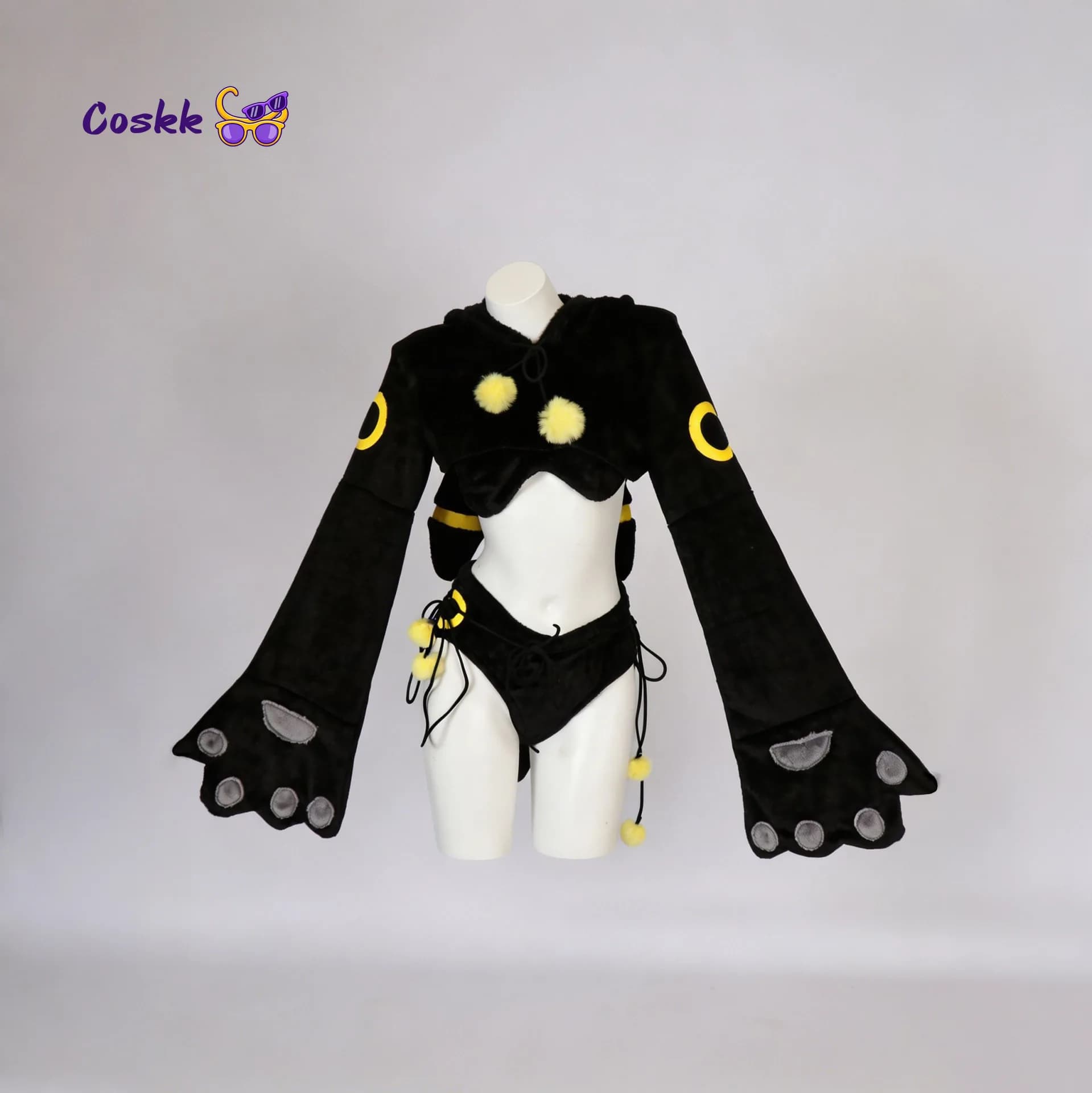 Anime Umbreon Cosplay Coat Plush Cute Soft Underwear Shorts Costume Furry Full Set Accessories Suit Halloween Party Show Outfit