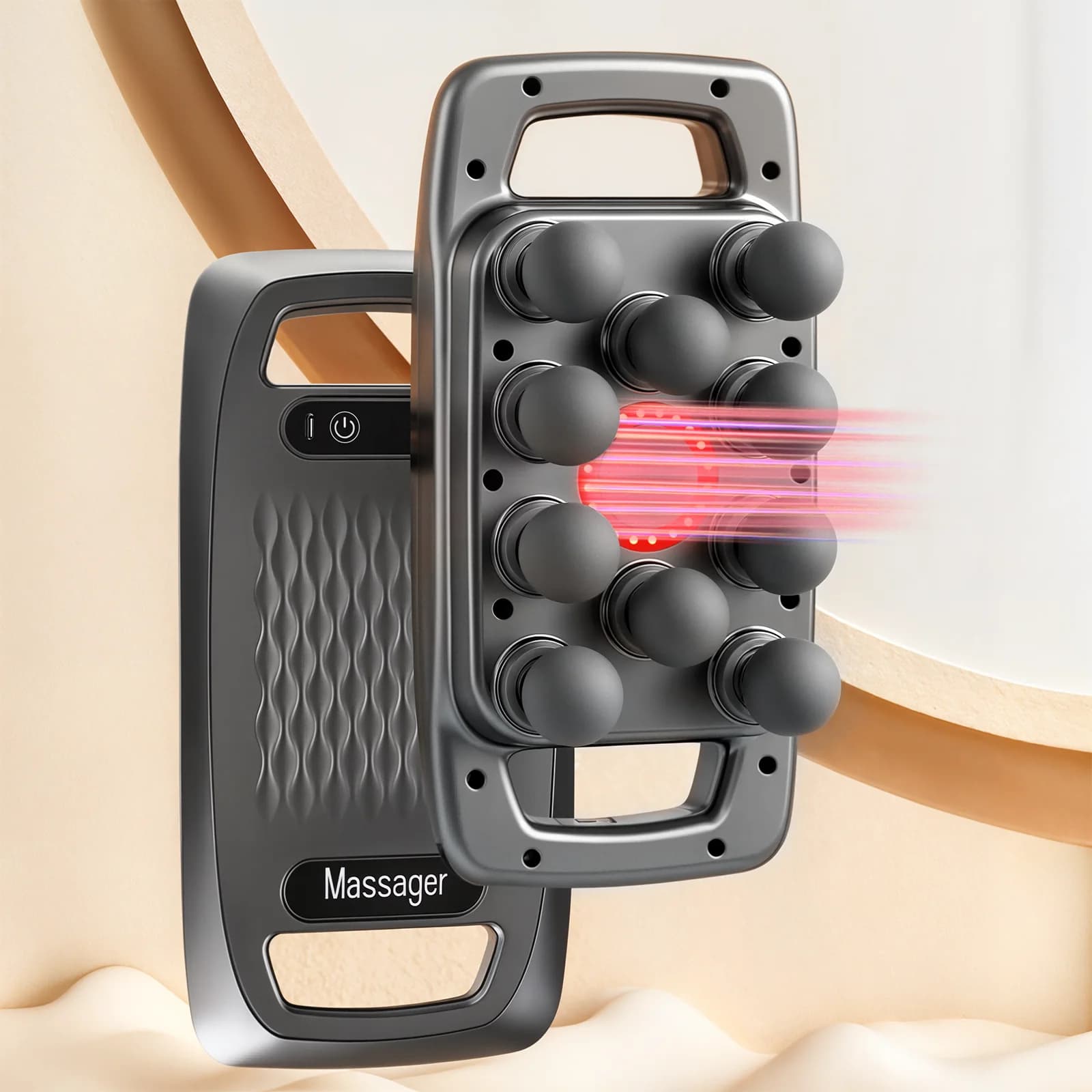 Pistola per massaggio a percussione a dieci teste da 1 pezzo: ricaricabile tramite USB, rilassamento muscolare dei tessuti profondi, 9 livelli di intensità, silenzioso
