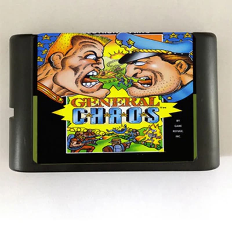 Carrello MD a 16 bit con scheda per videogiochi General Chaos per Sega Mega Drive Genesis