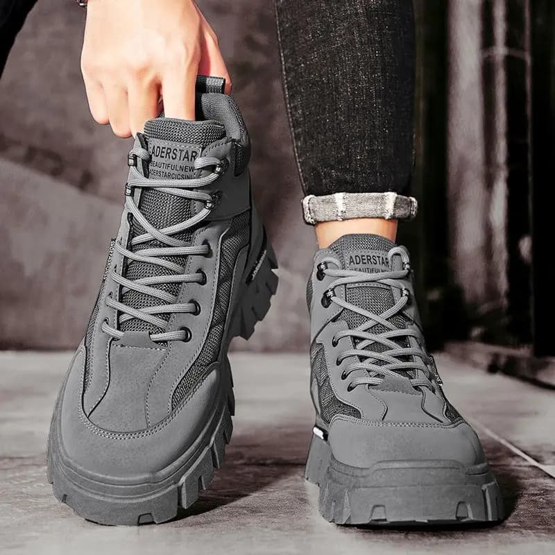 Scarpe da trekking da uomo stringate da trekking all'aperto Primavera Autunno Piattaforma Sport Stivali alti da uomo Nuovo prezzo basso Calzature casual di vendita calde