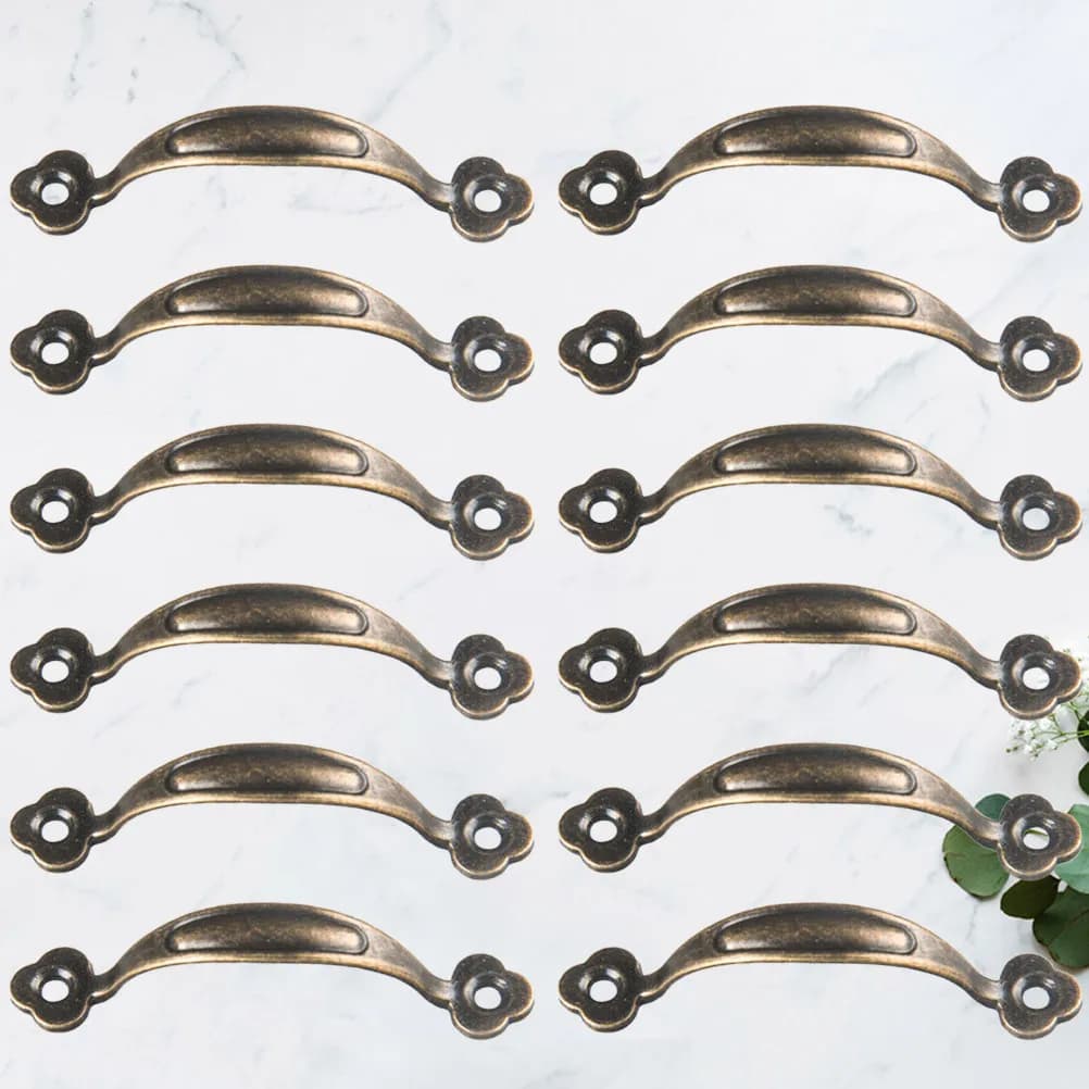 12 Pezzi Maniglie Vintage in Lega di Zinco per Mobili e Cassetti, Finitura Bronzata, Maniglia di Ricambio per Armadi e Cassetti Portagioie